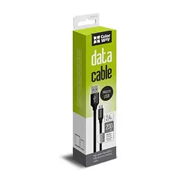 Кабель USB 2.0 AM - microUSB (5P), 2 м, чорний, ColorWay, 2.4A (CW-CBUM009-BK)