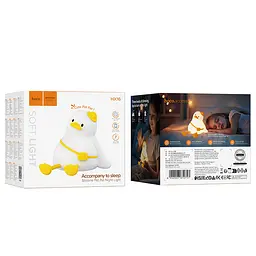 Світильник HOCO HX16 2W. 1200 mAh. Silicone lamp Duck - мініатюра 2