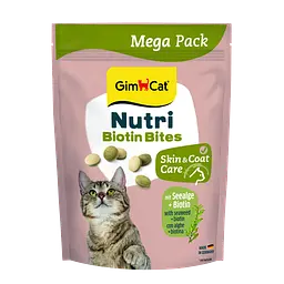 Вітамінні ласощі для кішок GimCat Nutri Biotin Bites Seaweed ДжимКет для покращення стану вовни та шкіри з морськими водоростями 425 г (арт.G-419701)