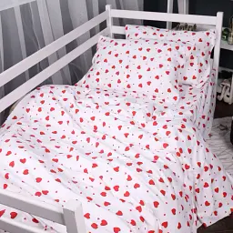 Підковдра MirSon Фланель 015 Love 110х140 см Червоно-біла (2200009652745) - мініатюра 2