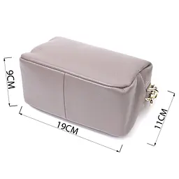 Женская интересная сумка с двумя ремнями из натуральной кожи Vintage 22275 серый - миниатюра 5