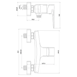 Змішувач для душу Cersanit Larga S951-382 одноважільний Чорний 30412 - мініатюра 2