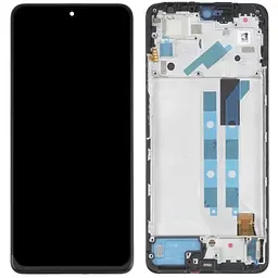 Дисплей Xiaomi Poco X4 Pro/Redmi Note 11 Pro/Redmi Note 11E Pro чорний, Amoled, оригінал PRC переклеєне скло, з рамкою