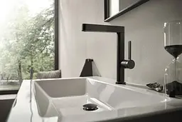 Змішувач для умивальника Hansgrohe Finoris з висувним душем 2 типи струменя з д/к push-open brushed black chrome 76063340 - мініатюра 2