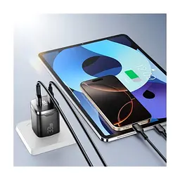 Зарядное устройство 1xUSB-C + 1xUSB 33W GaN black Essager (ECT33W-GMB01-Z) - миниатюра 5