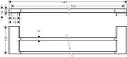 Тримач для рушника подвійний Hansgrohe AddStoris 62.6/64.8 x 12.4 см Chrome 41743000 Хром - мініатюра 2
