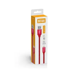Дата кабель Кабель Colorway USB - Apple Lightning 2.1А 1м червоний ColorWay (CW-CBUL004-RD) - мініатюра 3