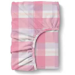 Простирадло Cosas на резинці фланель 80х160 amethyst tartan, рожевий (Flannel_AmethystTartan_80x160x20)