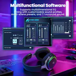 Навушники ATTACK SHARK G800, об'ємний звук 7.1, Bluetooth/2.4G для ПК, PS5, PS4, Xbox black - мініатюра 7