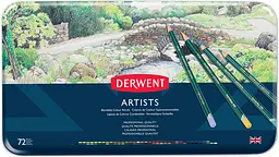 Набір кольорових олівців Artists 72 шт металева коробка Derwent
