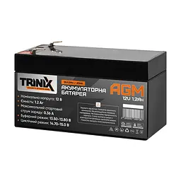 Акумуляторна батарея 12В 1.2Аг Trinix 12V1.2Ah/20Hr AGM свинцево-кислотна (44-00031)