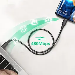 Кабель XO NBQ199 High Power Braided Type-C to Type-C - 100W - 1m чорний (7102294) - мініатюра 4