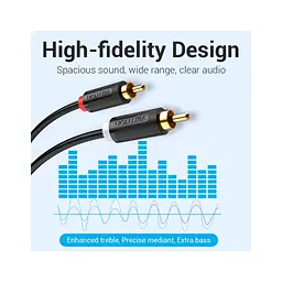 Кабель мультимедійний 2xRCA M to 2xRCA M 1.5m black Vention (BCMBG) - мініатюра 6