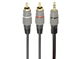 Аудіокабель Cablexpert CCA-352-2.5M аудіо 3.5мм - 2RCA 2.5м Gray/Black
