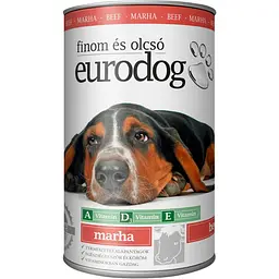 Вологий корм EuroDog Beef для собак шматочки в желе з яловичиною 415 г
