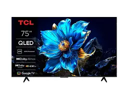 TCL Телевізор 75" QLED 4K 60Hz Smart Google TV Black