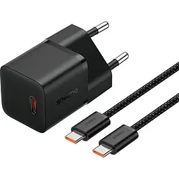 МЗП GaN5 Fast Charger (mini) PD25W (1USB-C) + кабель Type-C to Type-C (P10110909113) Cluster Baseus teh0029590