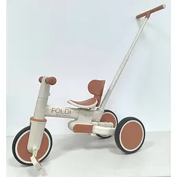 Дитячий велосипед 3в1, 3 колеса EVA, батьківська ручка, бежевий (ME 1202 Cinnamon Beige)