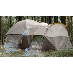 Намет шестимісний для кемпінгу Naturehike, KOTA 6 (CNK2450WS031) світло-коричневий - мініатюра 4