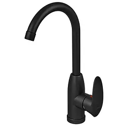 Змішувач для кухні Plamix Cezar-011-B Set Matte з підведенням black PM0668, Чорний матовий