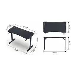 Комп'ютерний стіл GT Racer T-1452 Black (T-1452 (140x60x73) Black) - мініатюра 9
