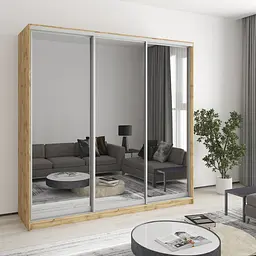 Шафа-купе тридверна MebelStar Комбо AL 3 Дзеркала 210x45x210 см Дуб тахо (MBS-4284)