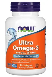 Ультра Омега-3 (Ultra Omega-3 500 EPA/250 DHA) 90 капсул .Now Foods