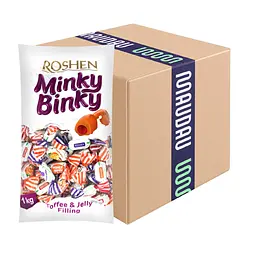Уцінка. Цукерки ірис Roshen Minky Binky з желейною начинкою 1 кг 