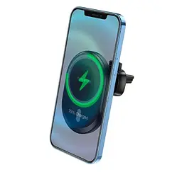 Автомобільний тримач для телефону з бездротовою зарядкою Borofone BH201 MagSafe 5W-15W - мініатюра 2