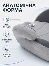 Дитяче автокрісло бустер 15–36 кг з фіксатором штатного ременя сіре (49676157) - мініатюра 6