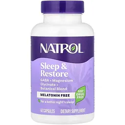 Комплекс для сну без мелатоніну Natrol Sleep & Restore Melatonin Free 60 капсул