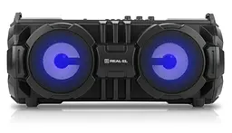 Колонка портативна 2.0 Real-El X-737 Black 2 x 14 Вт пластиковий корпус Bluetooth USB акумулятор 4000 мАг - мініатюра 2