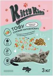 Наповнювач для котячого туалету Kitty Kiss Tofu соєвий тофу з ароматом полуниці 3 кг KK8244 - мініатюра 2