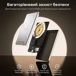 Повербанк 5000mAh Choetech B738 White QC3.0 PD3.0 бездротова магнітна зарядка (43-00160) - мініатюра 12