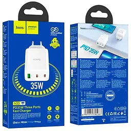 МЗП Hoco N33 Start PD35W (1USB-A/2C) White - мініатюра 3