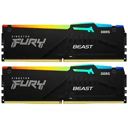 Модуль пам'яті для комп'ютера DDR5 64GB (2x32GB) 5600 MHz Beast RGB Kingston Fury (ex.HyperX) (KF556C36BBEAK2-64)
