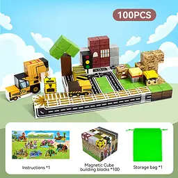 Магнітний конструктор Minecraft 100 шт по грі Майнкрафт Міське будівництво Mk001052 - мініатюра 2