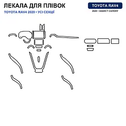 Набір Плівок захисних для салону Toyota RAV4 V (XA50) 2018-2025 TPH (Кансолі Дисплея Ручок) Тип 3 - мініатюра 2