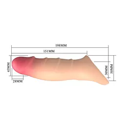 Подовжуюча насадка на член Pretty Love Damell Penis Sleeve, +2.8 см - мініатюра 8