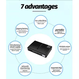 ДБЖ UPS DC1018L POE під замінні АКБ 18650 4 шт. дизайн 2 Black - мініатюра 5