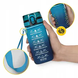Пляшка для води спортивна 4FIZJO 500 мл 4FJ0629 Sky Blue/Blue (P-5905973400732) - мініатюра 7