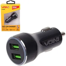 Автомобільний зарядний пристрій Voin 36W, 2USB QC3.0, 12/24V (C-36205Q) 