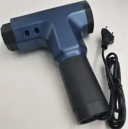 М'язовий масажер для тіла ручний 220V портативний 4 насадки Fascial Gun RF-709 синій - мініатюра 5