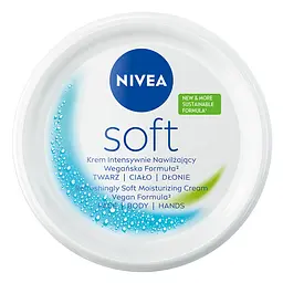 Інтенсивний зволожуючий крем NIVEA Soft для обличчя рук та тіла 300 мл