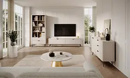 Стелаж Perfect Home Ланте / Lante 2S з 2 шухлядами і чорними ніжками Беж (PFH-091173) - мініатюра 8