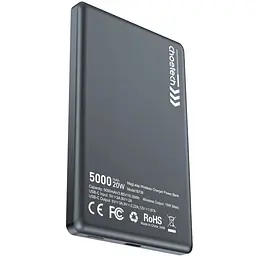 УМБ Choetech Magnetic Wireless 5000mAh 20W PD Qi-15W USB-C In/Out, тонкий, чорний - мініатюра 3