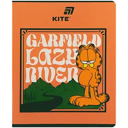 Зошит  Kite Garfield в клітинку 48 аркушів помаранчевий