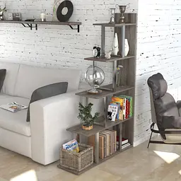 Стелаж-перегородка L-160 Сріблястий Loft Design (Дуб Палена)