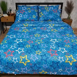 Комплект постільної білизни Moon&Star Бязь Gold Люкс Galaxy Dreams King Size 220x240 наволочки 4х50х70 - мініатюра 2