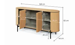 Комод 4д Lenart Rotto RT-03 1680x460x820 дуб вінченца/евкаліпт - мініатюра 4